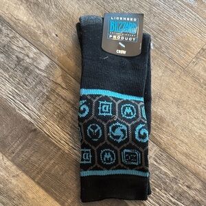 NWT Blizzard Black and Blue Crew Socks